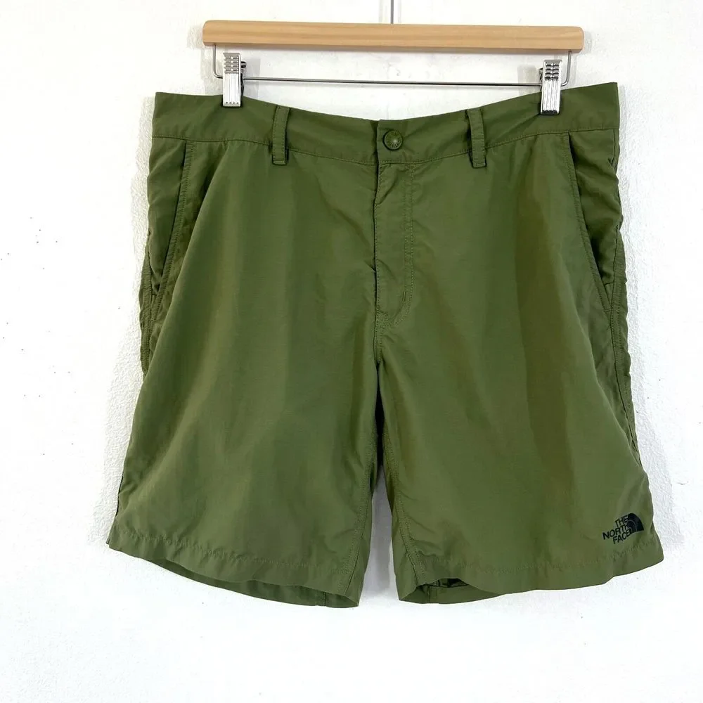 The North Face Swim Trunks Men FlashDry Medium Green Nylon Board Shorts Swimwear